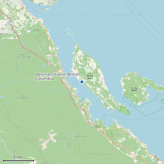 Map of Denman Island, British Columbia Tide Prediction Station