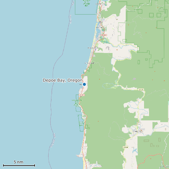 Map of Depoe Bay, Oregon Tide Prediction Station