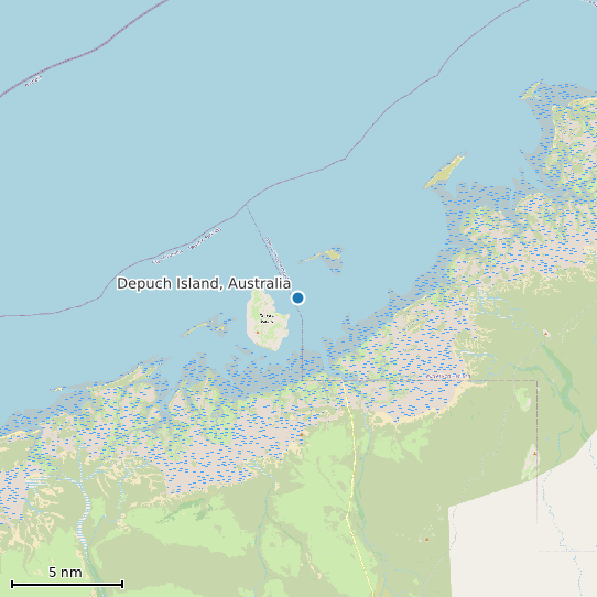 Map of Depuch Island, Australia Tide Prediction Station