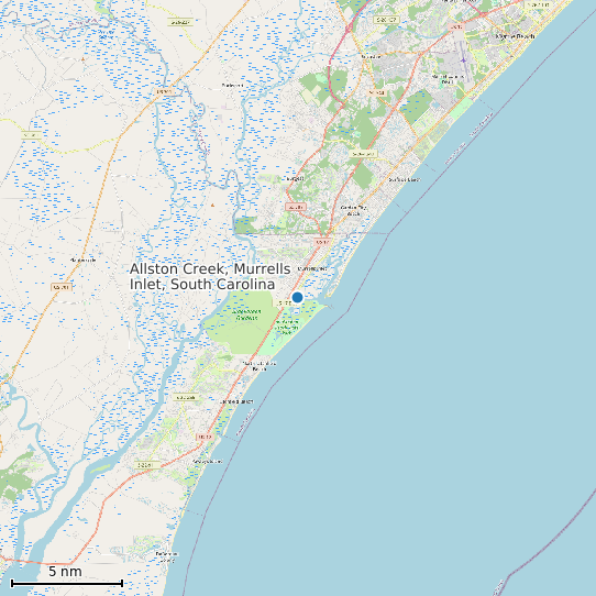 Map of Allston Creek, Murrells Inlet, South Carolina Tide Prediction Station