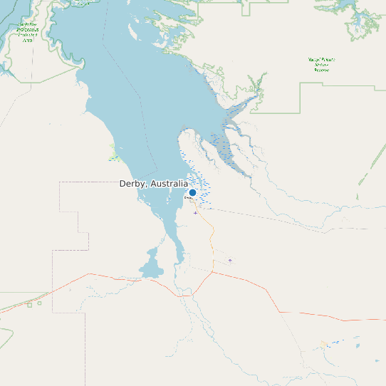 Map of Derby, Australia Tide Prediction Station