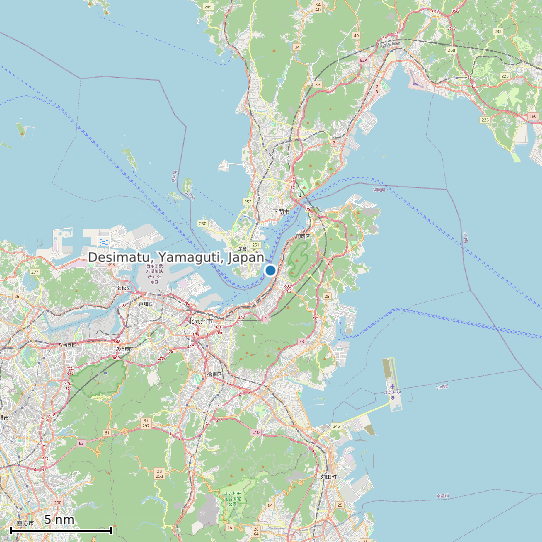 Map of Desimatu, Yamaguti, Japan Tide Prediction Station
