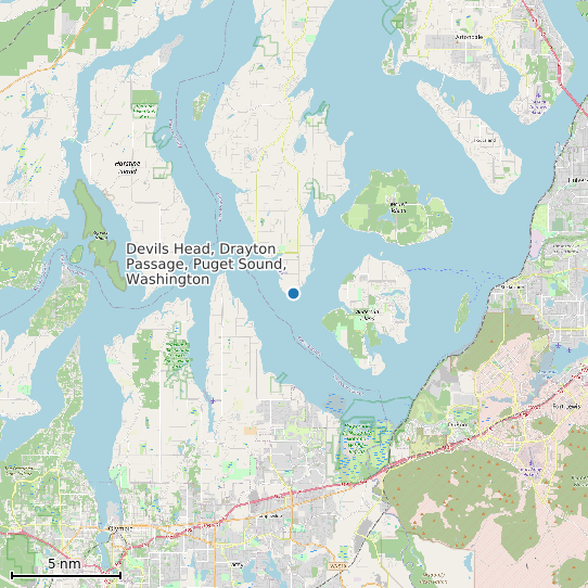 Map of Devils Head, Drayton Passage, Puget Sound, Washington Tide Prediction Station