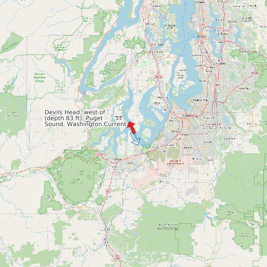 Devils Head, west of (depth 83 ft), Puget Sound, Washington Current map