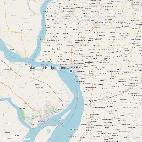 Map of Diamond Harbour, India Tide Prediction Station