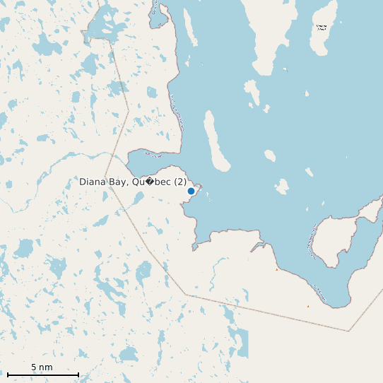 Map of Diana Bay, Qu�bec (2) Tide Prediction Station