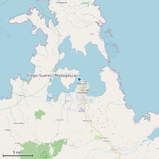 Map of Diego-Suarez, Madagascar Tide Prediction Station