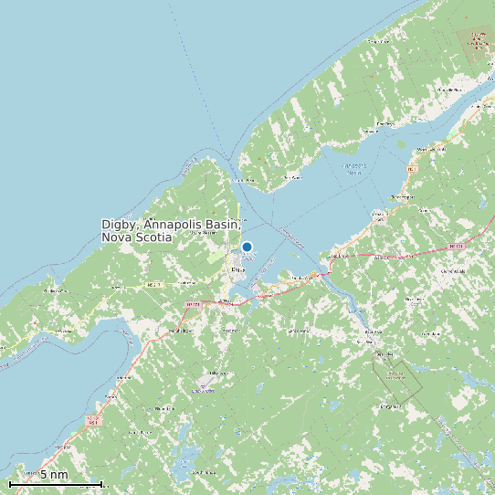 Map of Digby, Annapolis Basin, Nova Scotia Tide Prediction Station