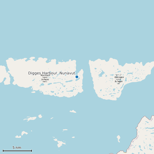 Map of Digges Harbour, Nunavut Tide Prediction Station