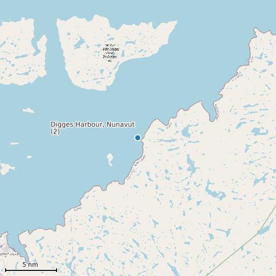 Map of Digges Harbour, Nunavut (2) Tide Prediction Station