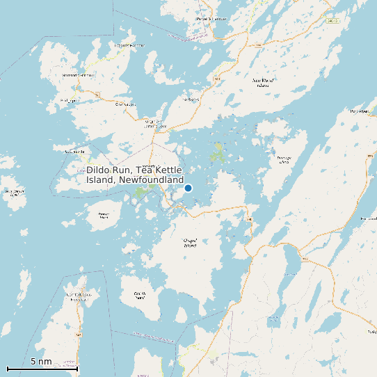 Map of Dildo Run, Tea Kettle Island, Newfoundland Tide Prediction Station