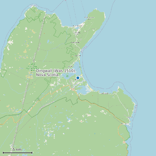Map of Dingwall (Was 1510), Nova Scotia Tide Prediction Station