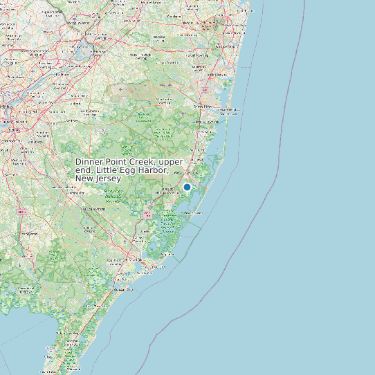 Dinner Point Creek, upper end, Little Egg Harbor, New Jersey map