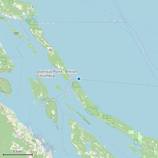 Map of Dionisio Point, British Columbia Tide Prediction Station