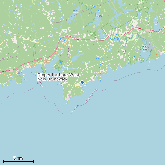 Map of Dipper Harbour West, New Brunswick Tide Prediction Station