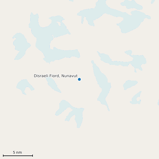 Map of Disraeli Fiord, Nunavut Tide Prediction Station