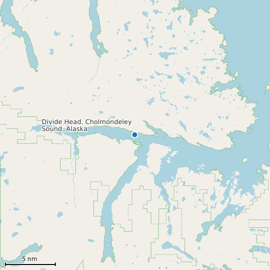 Map of Divide Head, Cholmondeley Sound, Alaska Tide Prediction Station
