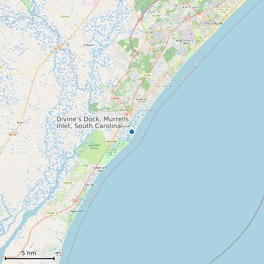 Map of Divine's Dock, Murrells Inlet, South Carolina Tide Prediction Station