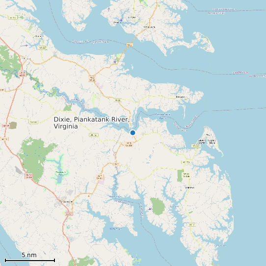 Map of Dixie, Piankatank River, Virginia Tide Prediction Station