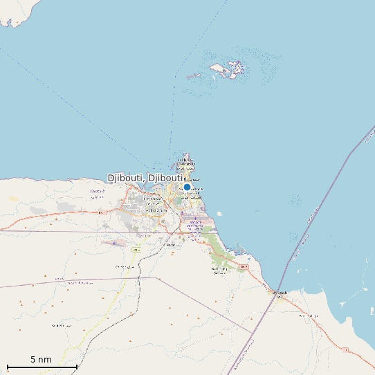 Map of Djibouti, Djibouti Tide Prediction Station