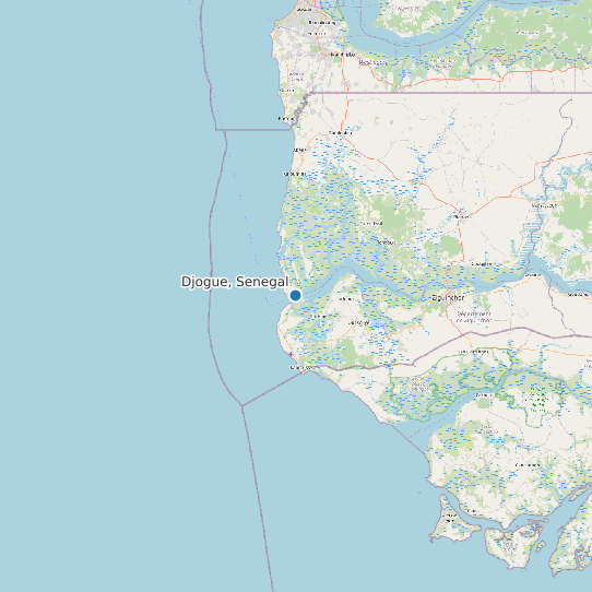 Djogue, Senegal map