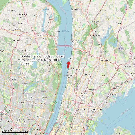Map of Dobbs Ferry, Hudson River (midchannel), New York Current Prediction Station