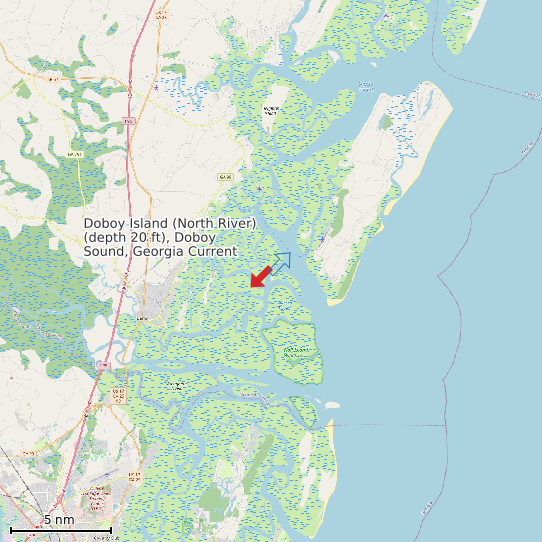 Map of Doboy Island (North River) (depth 20 ft), Doboy Sound, Georgia Current Prediction Station