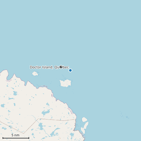 Map of Doctor Island, Qu�bec Tide Prediction Station