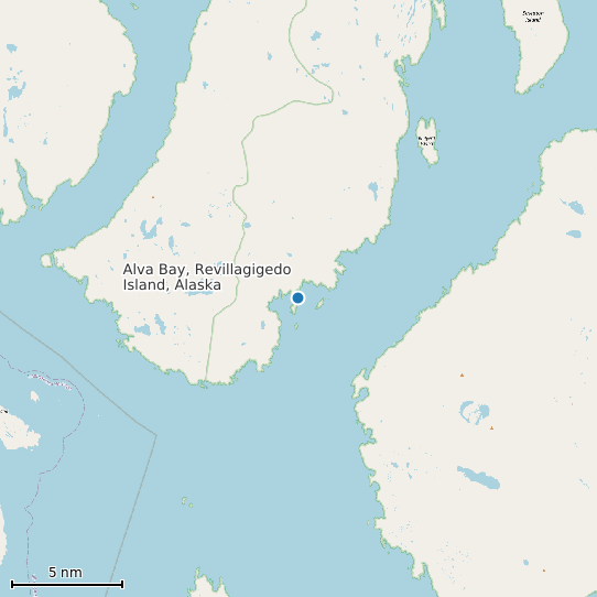 Map of Alva Bay, Revillagigedo Island, Alaska Tide Prediction Station