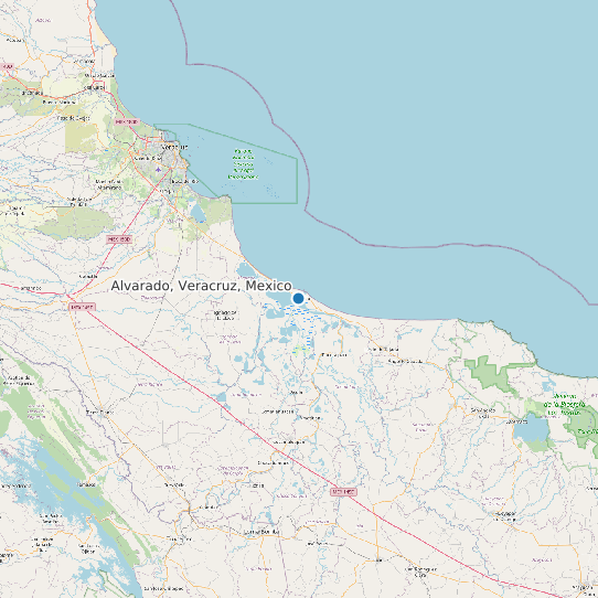 Map of Alvarado, Veracruz, Mexico Tide Prediction Station