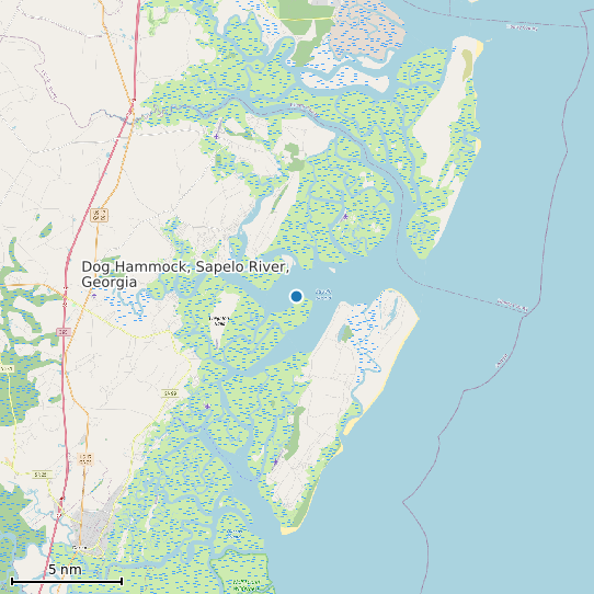Map of Dog Hammock, Sapelo River, Georgia Tide Prediction Station