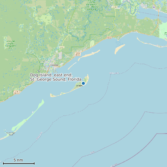 Map of Dog Island, east end, St. George Sound, Florida Tide Prediction Station