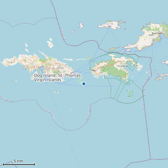Map of Dog Island, St. Thomas, Virgin Islands Tide Prediction Station