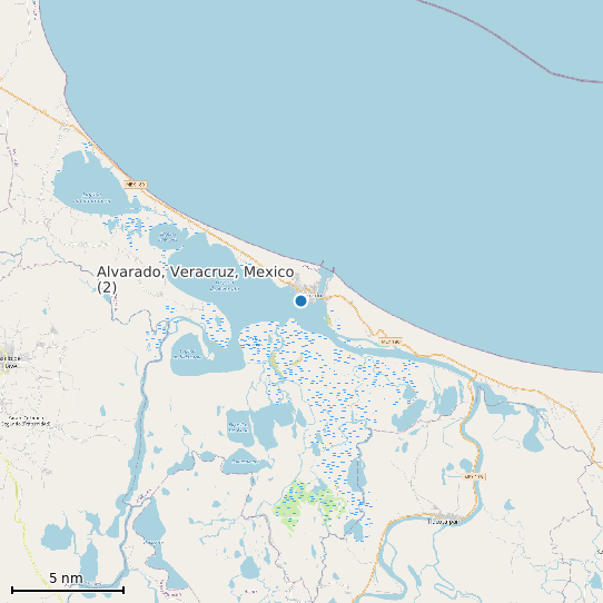 Map of Alvarado, Veracruz, Mexico (2) Tide Prediction Station