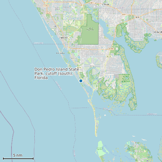 Map of Don Pedro Island State Park, cutoff (south), Florida Tide Prediction Station