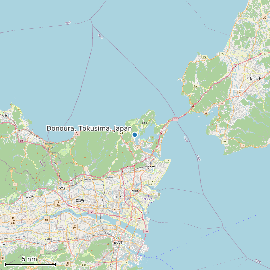 Map of Donoura, Tokusima, Japan Tide Prediction Station