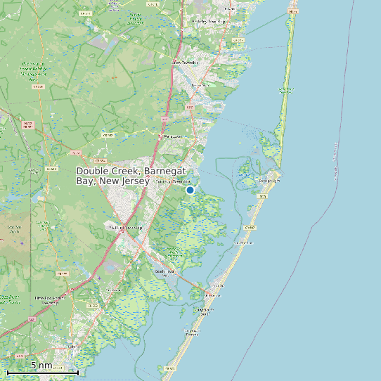 Map of Double Creek, Barnegat Bay, New Jersey Tide Prediction Station
