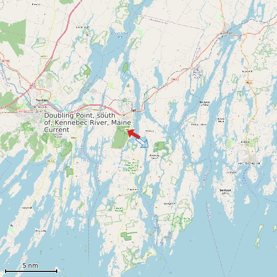 Map of Doubling Point, south of, Kennebec River, Maine Current Prediction Station