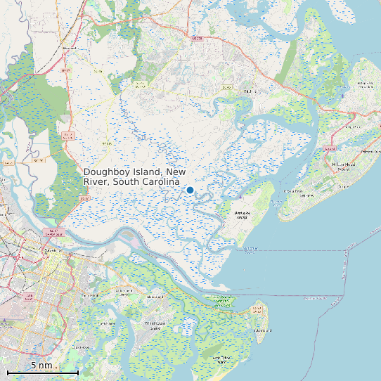Map of Doughboy Island, New River, South Carolina Tide Prediction Station