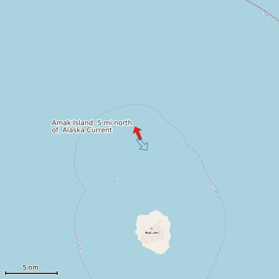 Map of Amak Island, 5 mi north of, Alaska Current Prediction Station