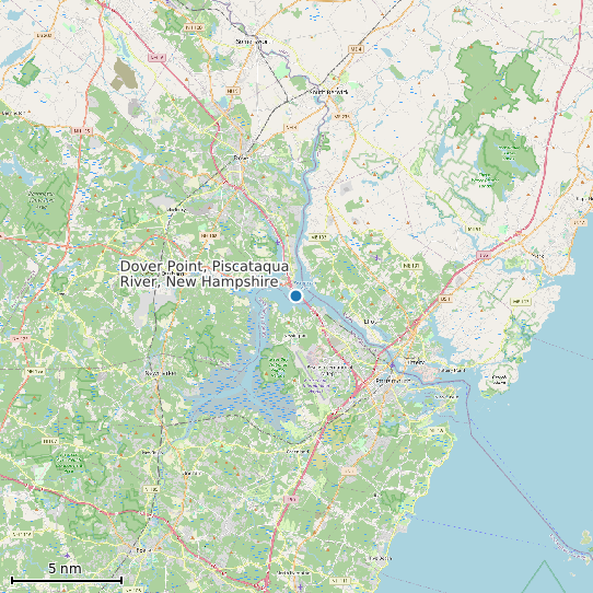 Map of Dover Point, Piscataqua River, New Hampshire Tide Prediction Station