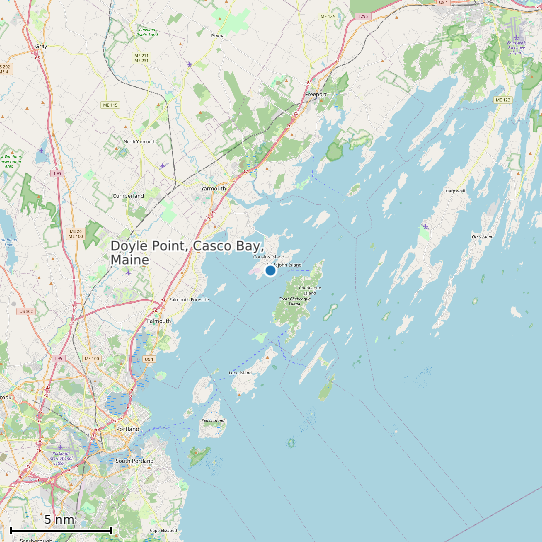 Map of Doyle Point, Casco Bay, Maine Tide Prediction Station