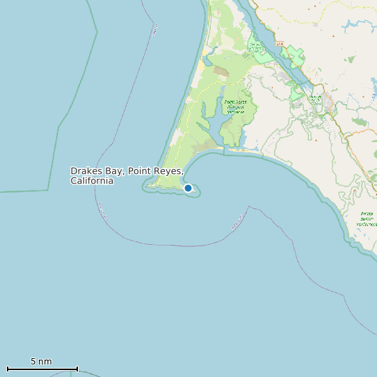 Map of Drakes Bay, Point Reyes, California Tide Prediction Station