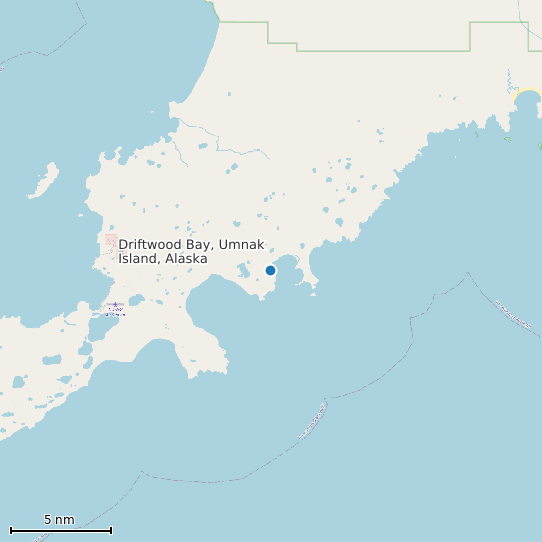 Map of Driftwood Bay, Umnak Island, Alaska Tide Prediction Station