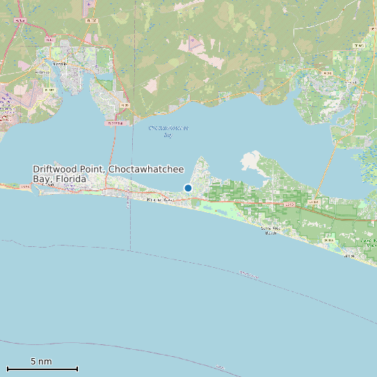 Map of Driftwood Point, Choctawhatchee Bay, Florida Tide Prediction Station