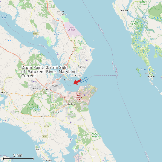 Map of Drum Point, 0.3 mi SSE of, Patuxent River, Maryland Current Prediction Station