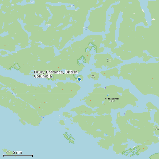 Map of Drury Entrance, British Columbia Tide Prediction Station