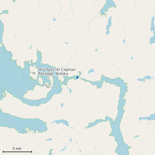 Map of Dry Pass, El Capitan Passage, Alaska Tide Prediction Station