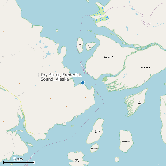 Map of Dry Strait, Frederick Sound, Alaska Tide Prediction Station