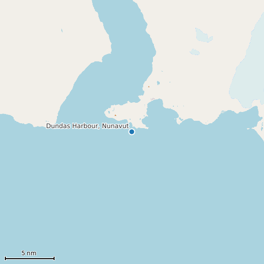 Map of Dundas Harbour, Nunavut Tide Prediction Station